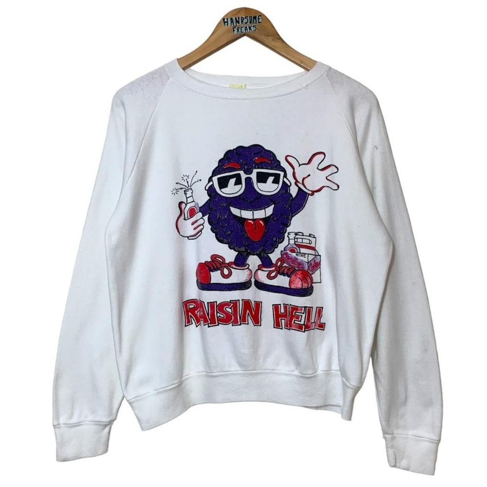 80’s Vintage The California Raisins “Raisin Hell” Sweatshirt- White